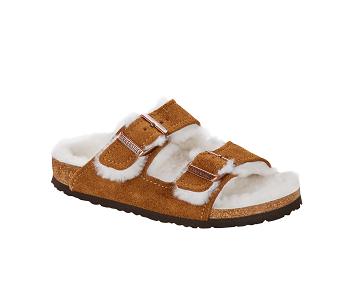 Arizona Birkenstock Arizona Semisove Kozene / Shearl Narrow Detske Hnede | SK 467FDN